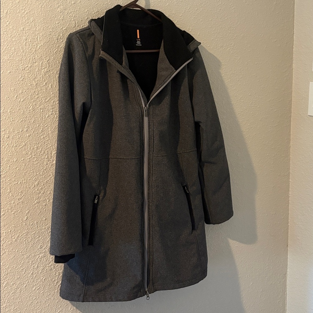 Lucy Gray Hooded Zip-Up Athleisure Jacket - Large